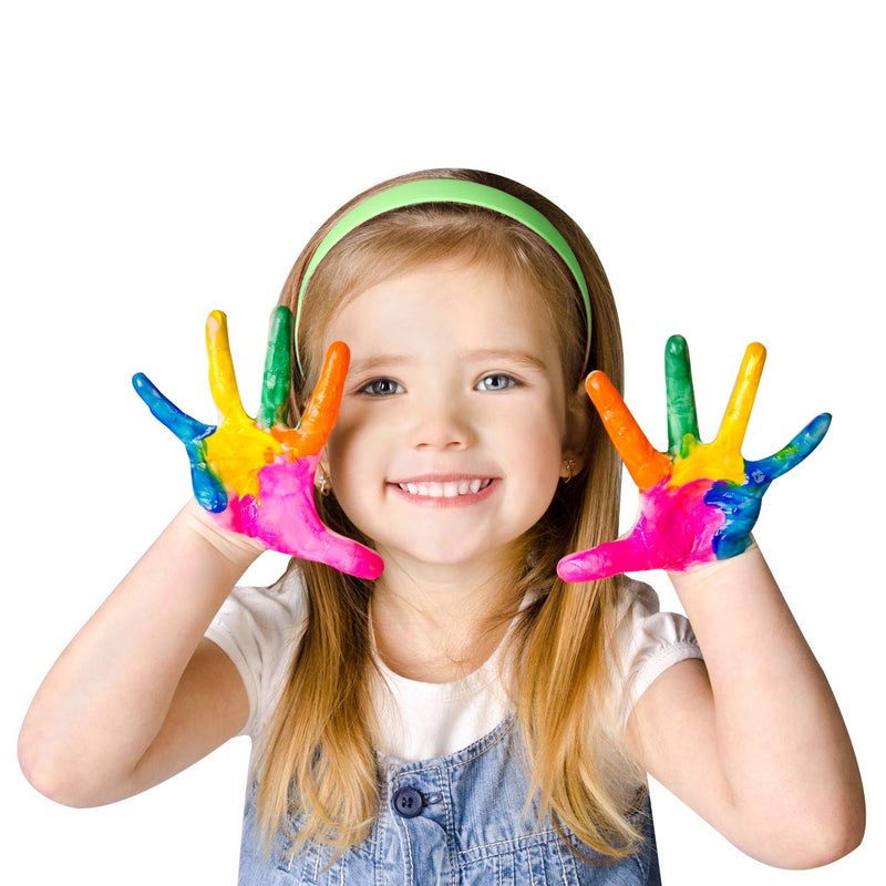 Scribbles Roller Kit, Kid Safe, Permanent Finger Paint, 7 Piece Set, Rainbow - Image 4